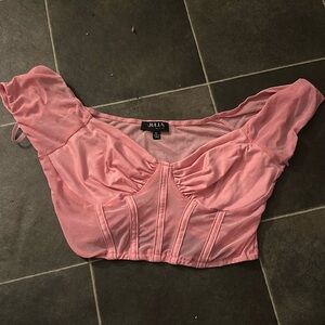 Pink Corset Crop Top